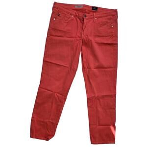 Adriano Goldschmied Women's Stilt Cigarette Crop Mid Rise Jeans Coral Size 31